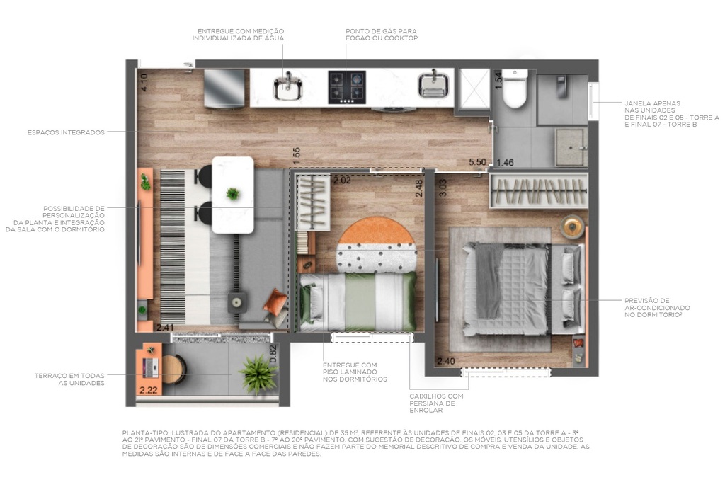 Planta 03 - 2 dorm 35m