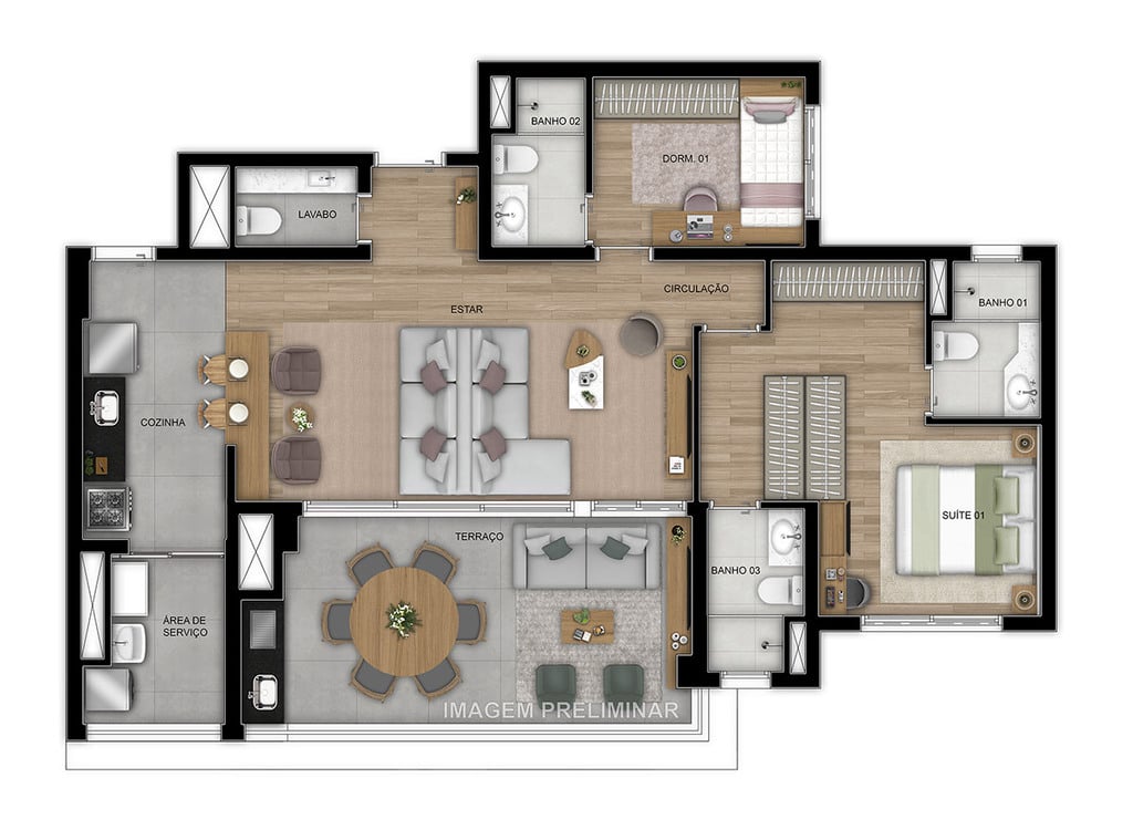 Planta 11 - 2 dorm 108m - opo