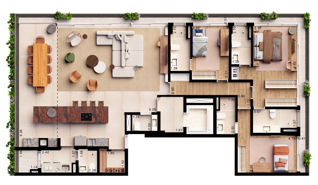 Planta 03 - 3 dorm 205m - opo 2