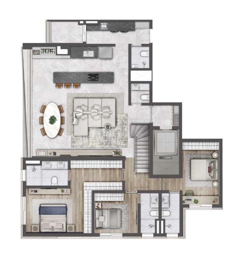 Planta 08 - 3 dorm 305m - cobertura duplex - inferior - opo