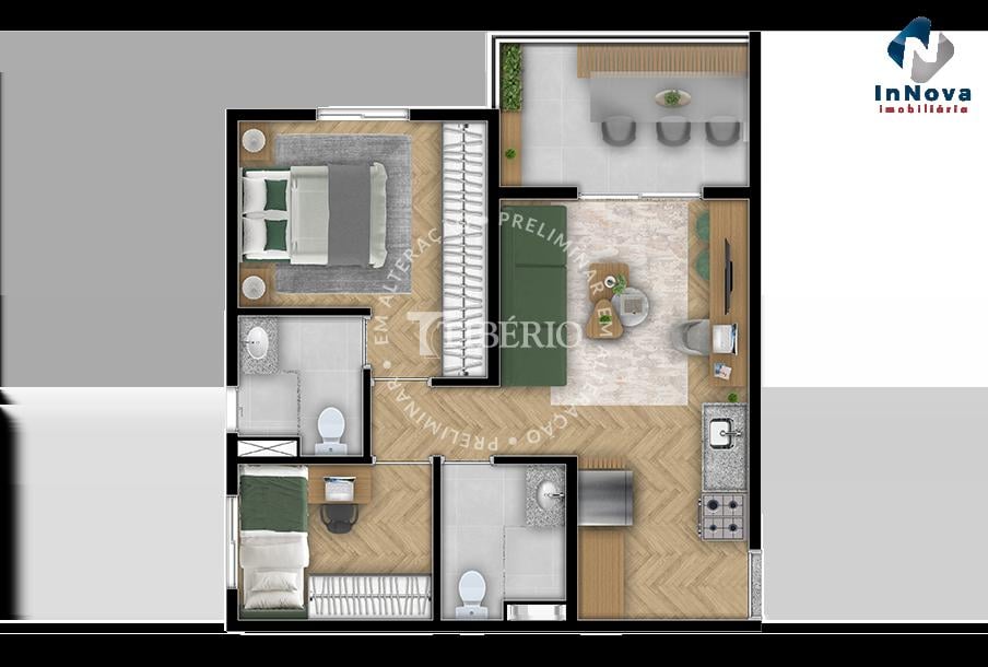 Planta 05 - 2 dorm 48,09m