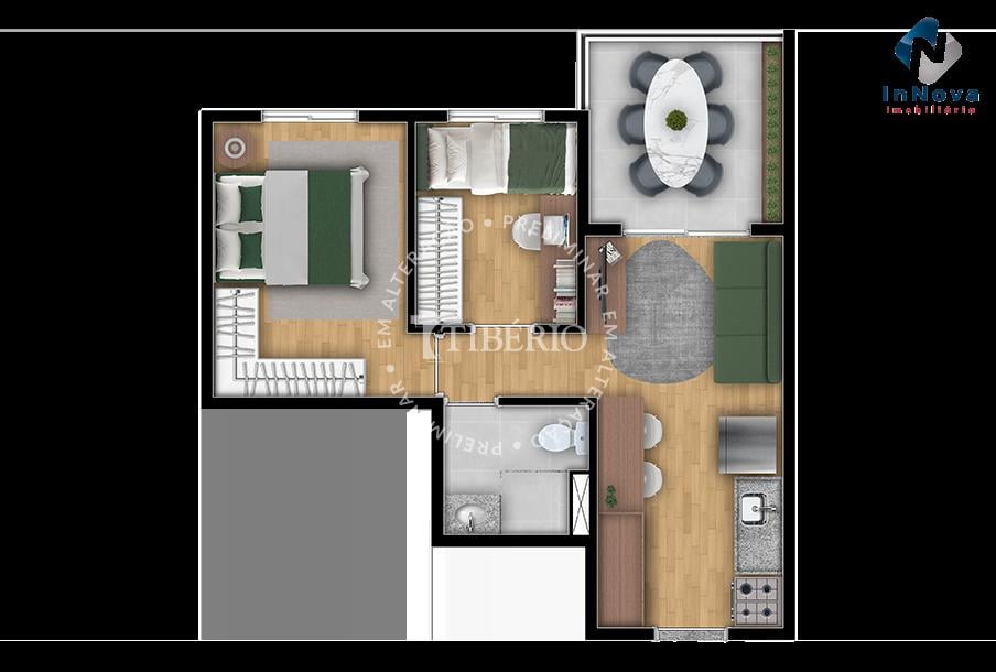 Planta 03 - 2 dorm 39,54m