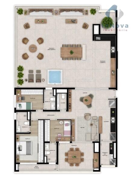 Planta 10 - 3 dorm 239m - cobertura horizontal