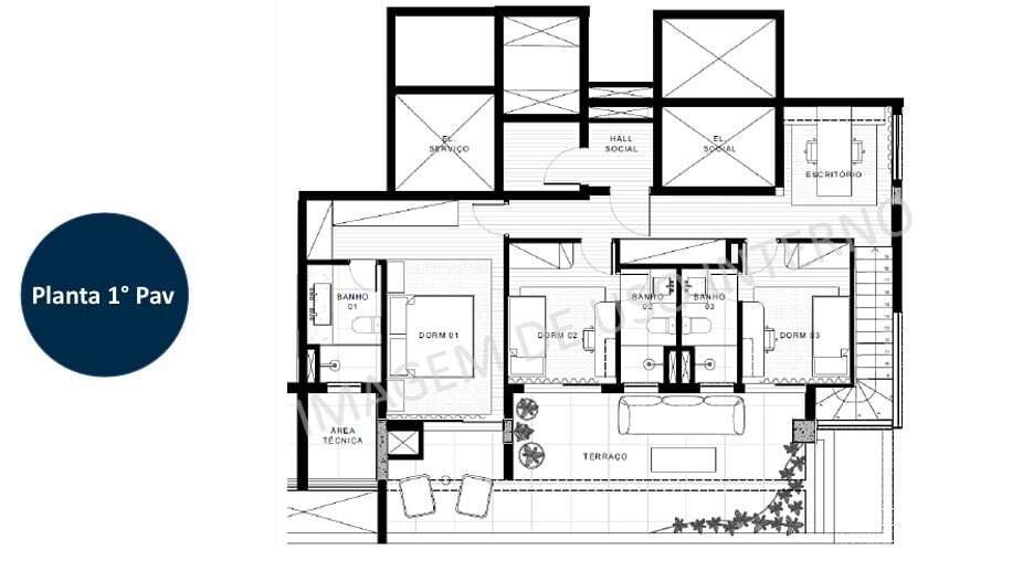 Planta 02 - 3 dorm 263m - cobertura duplex - superior