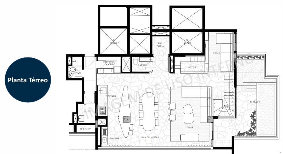 Planta 01 - 3 dorm 263m - cobertura duplex - inferior