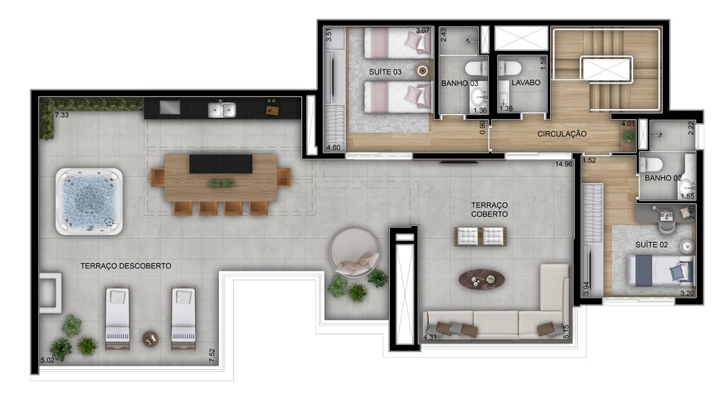 Planta 09 - 3 dorm 223m - cobertura duplex - superior