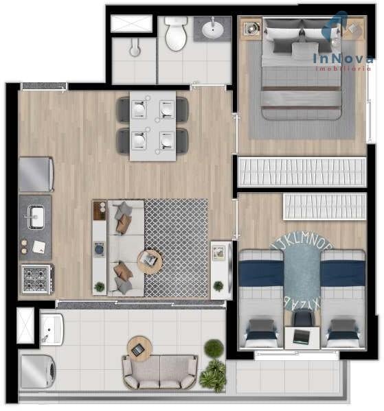 Planta 02 - 2 dorm 45m