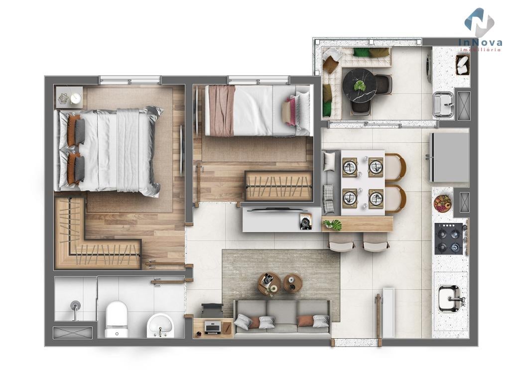 Planta 02 - 2 dorm 40 19m