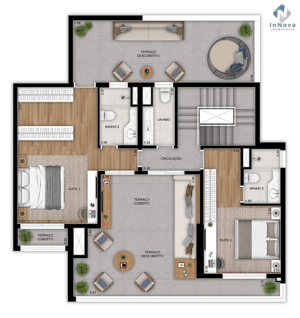 Planta 09 - 3 dorm 206m - duplex superior