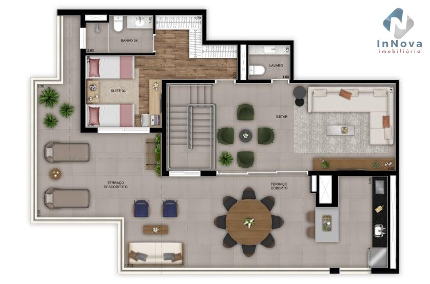 Planta 13 - 3 dorm 245m - cobertura duplex - superior