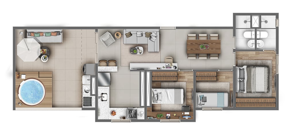 Planta 19 - 3 dorm 82 44m - cobertura horizontal