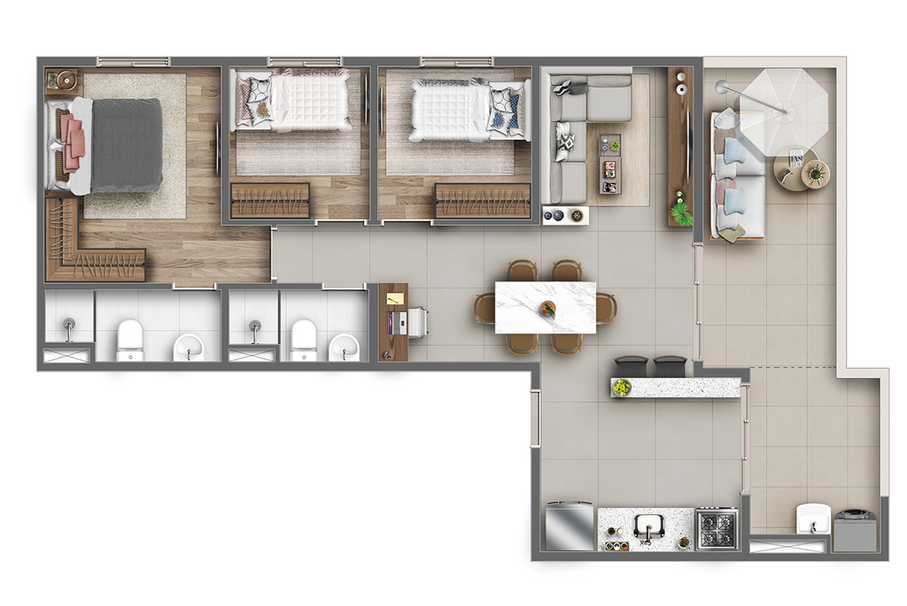 Planta 16 - 3 dorm 78 75m - cobertura horizontal