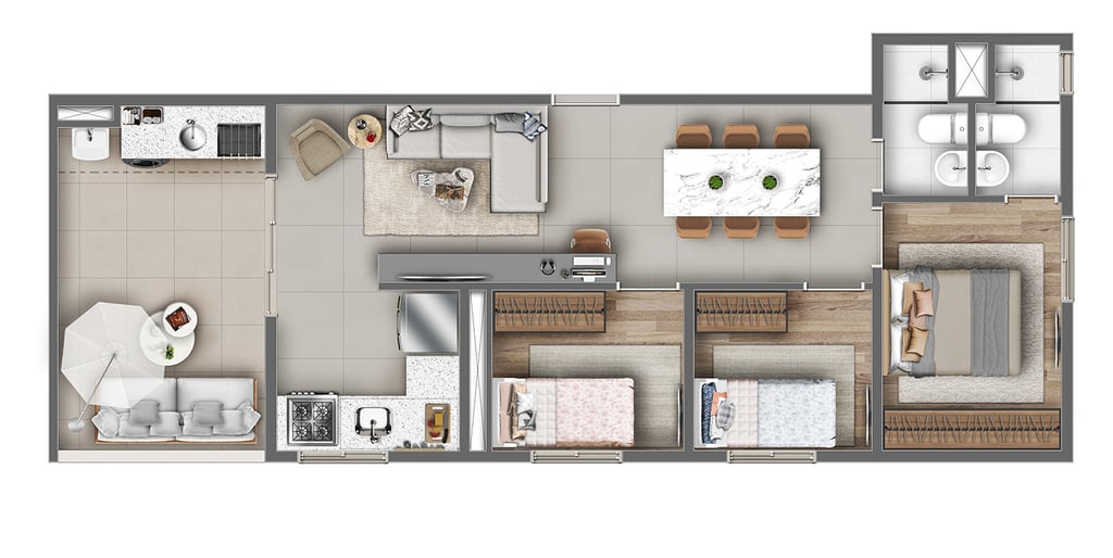 Planta 13 - 3 dorm 66 59m - cobertura horizontal