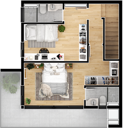 Planta 08 - 2 dorm 91 71m - duplex superior