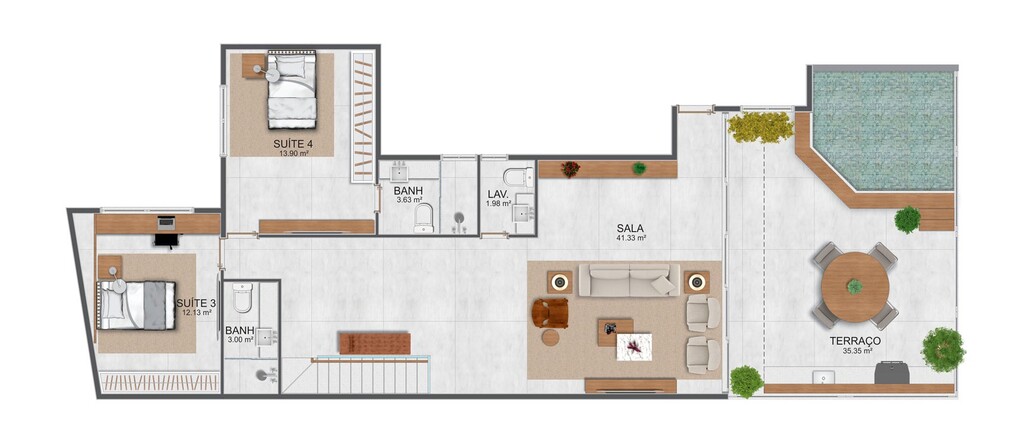 Planta 06 - 4 dorm 270m - cobertura duplex - superior - opo 1