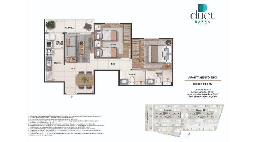 Planta 04 - 2 dorm 48 90m