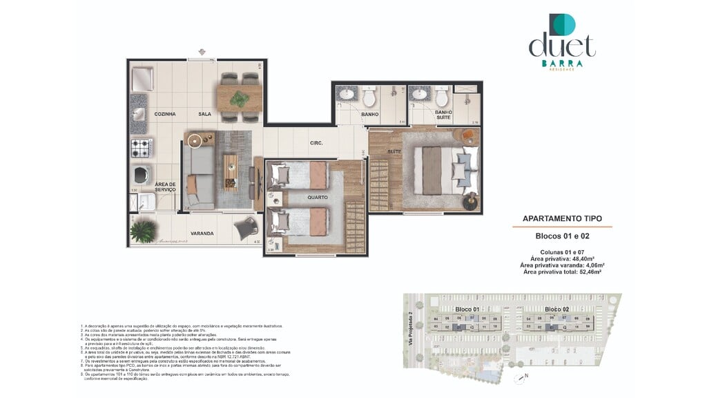 Planta 03 - 2 dorm 48 40m