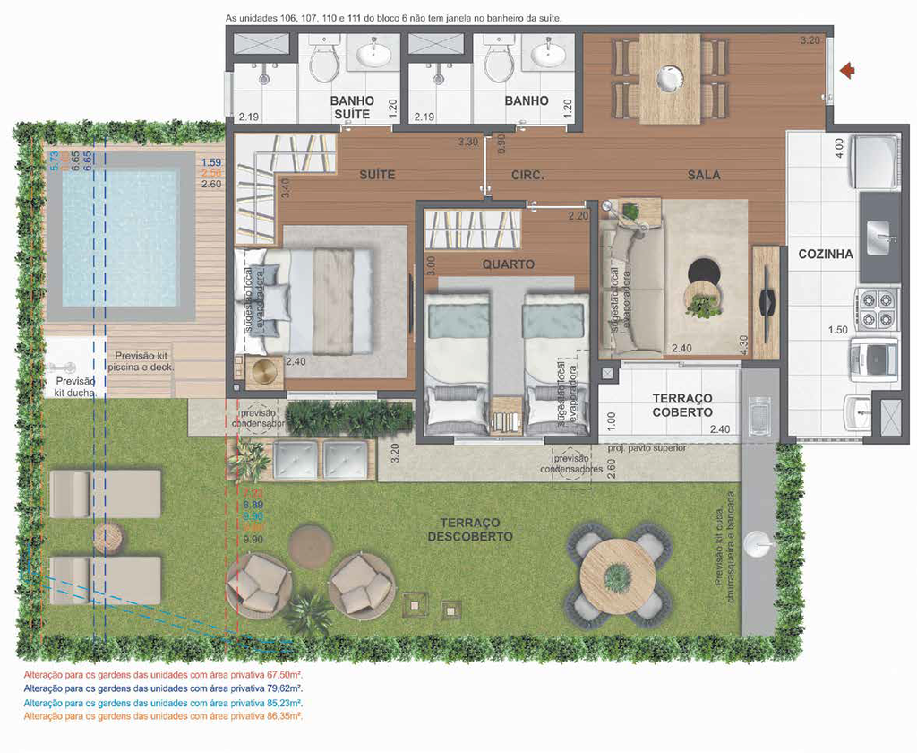 Planta 07 - 2 dorm - 86,61m - garden