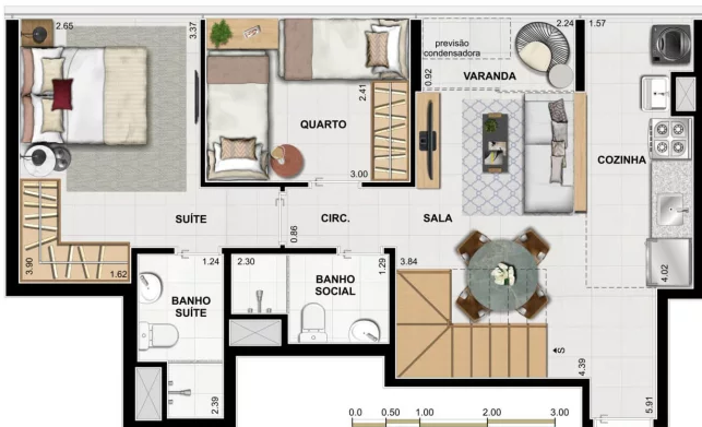 Planta 07 - 2 dorm 98 81m - duplex - inferior