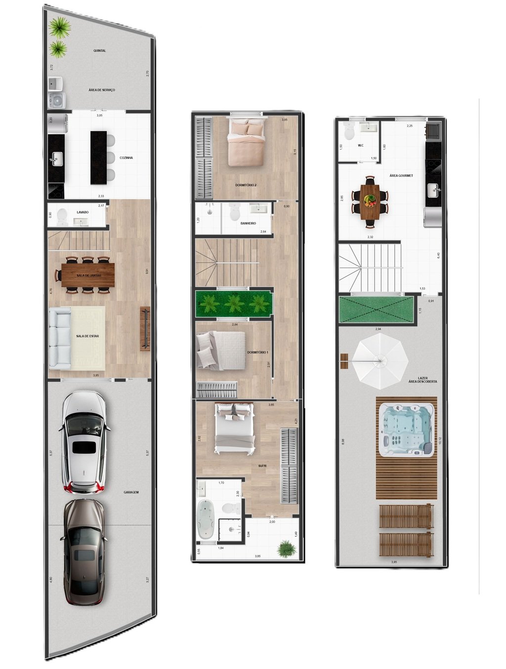 Planta 02 - 3 dorm 144,42m