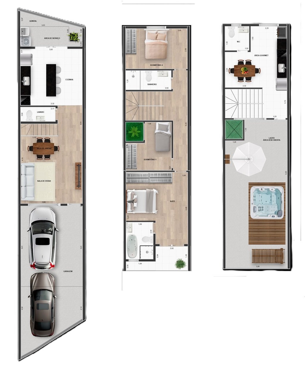 Planta 01 - 3 dorm 138,81m