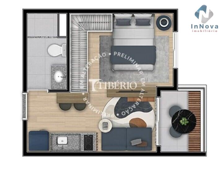 Planta 01 - 1 dorm 25 78m - studio