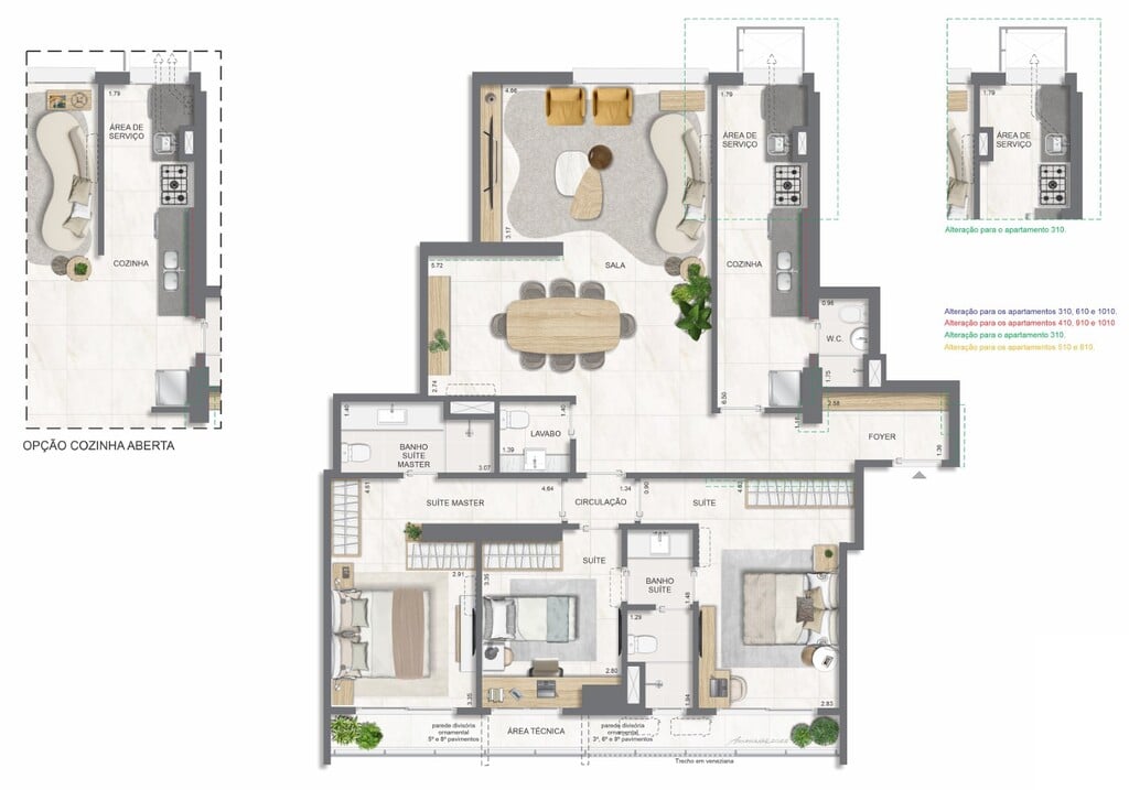 Planta 01 - 3 dorm 131 06m