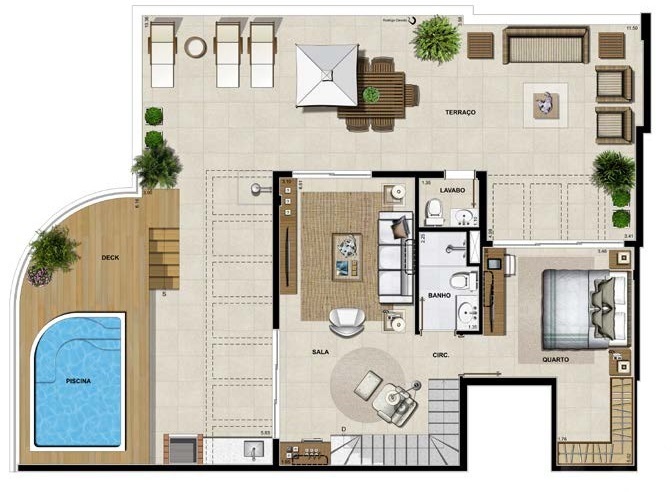 Planta 21 - 4 dorm 252 21m - cobertura duplex - superior