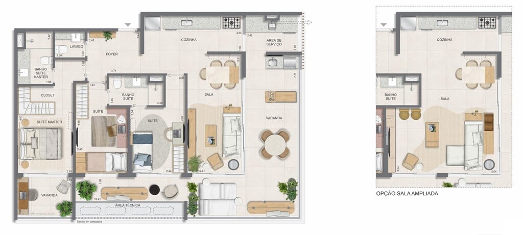 Planta 09 - 3 dorm 124 31m