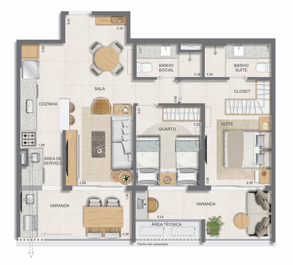 Planta 05 - 2 dorm 81 06m