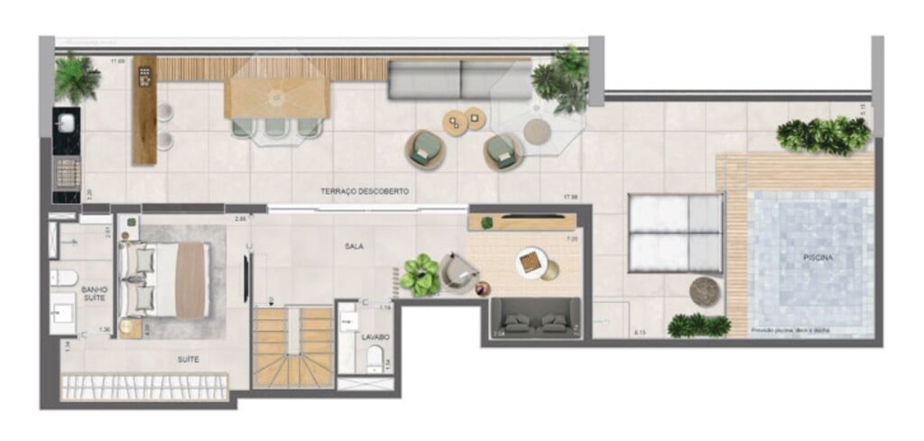 Planta 16 - 3 dorm 247 24m - cobertura duplex - superior