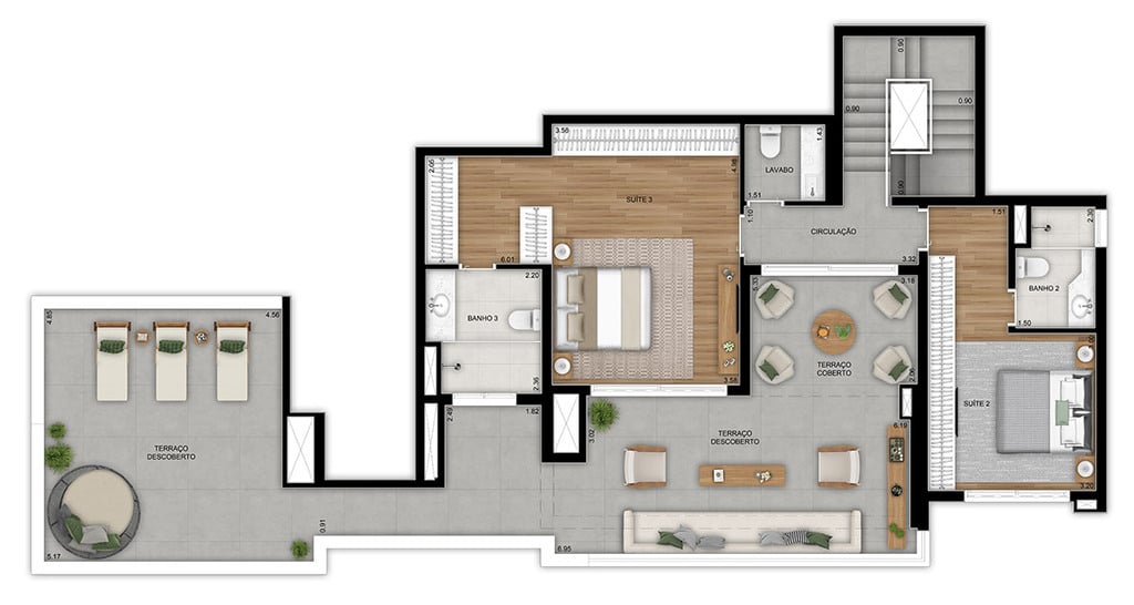 Planta 11 - 3 dorm 252m - duplex superior