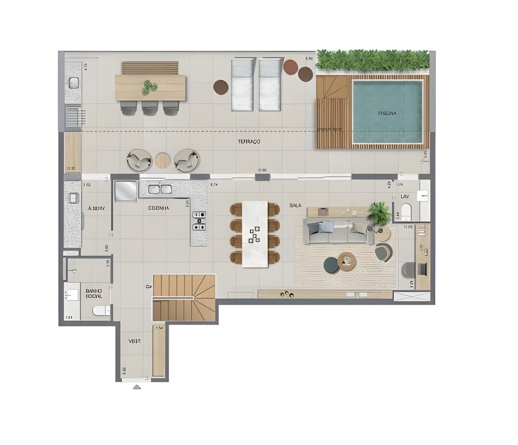 Planta 14 - 3 dorm 250,89m - cobertura duplex - superior