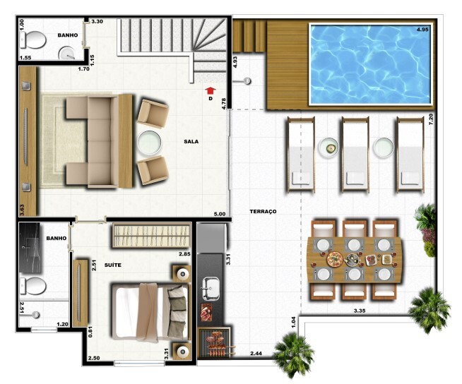 Planta 26 - 4 dorm 165,08m - cobertura duplex - inferior