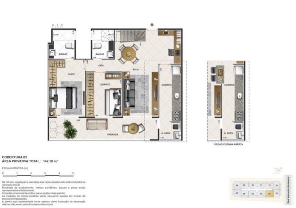 Planta 25 - 2 dorm 142 58m - cobertura