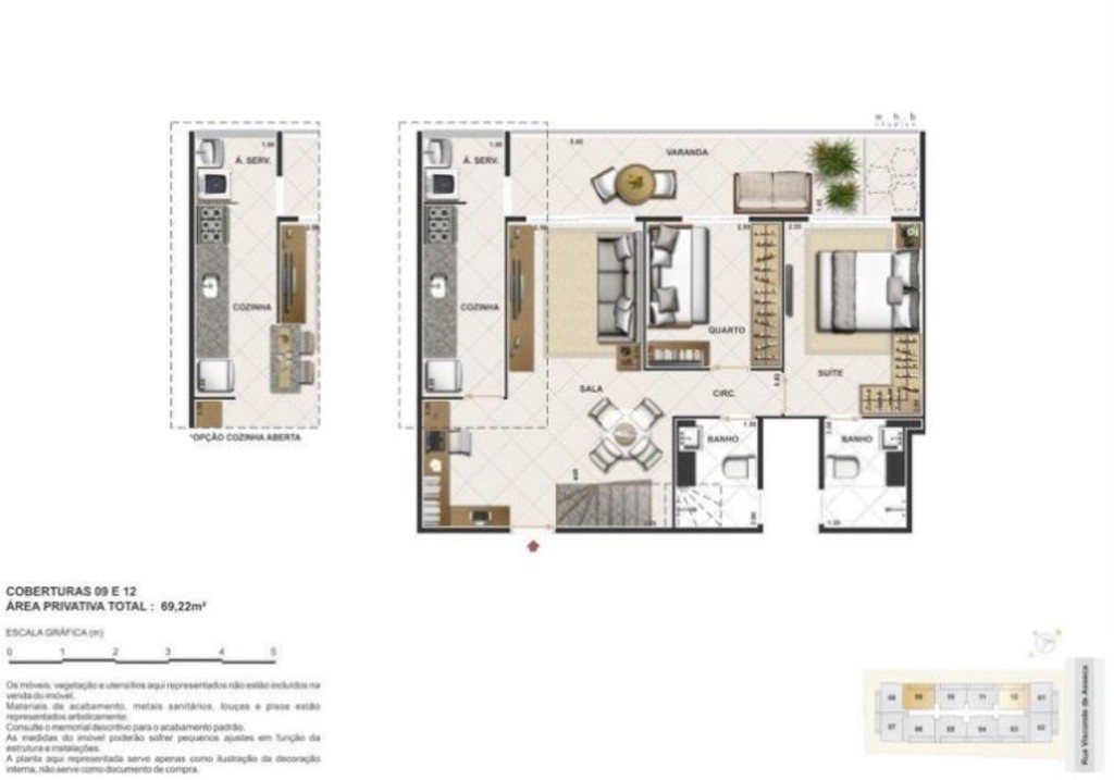 Planta 21 - 2 dorm 133 88m - cobertura