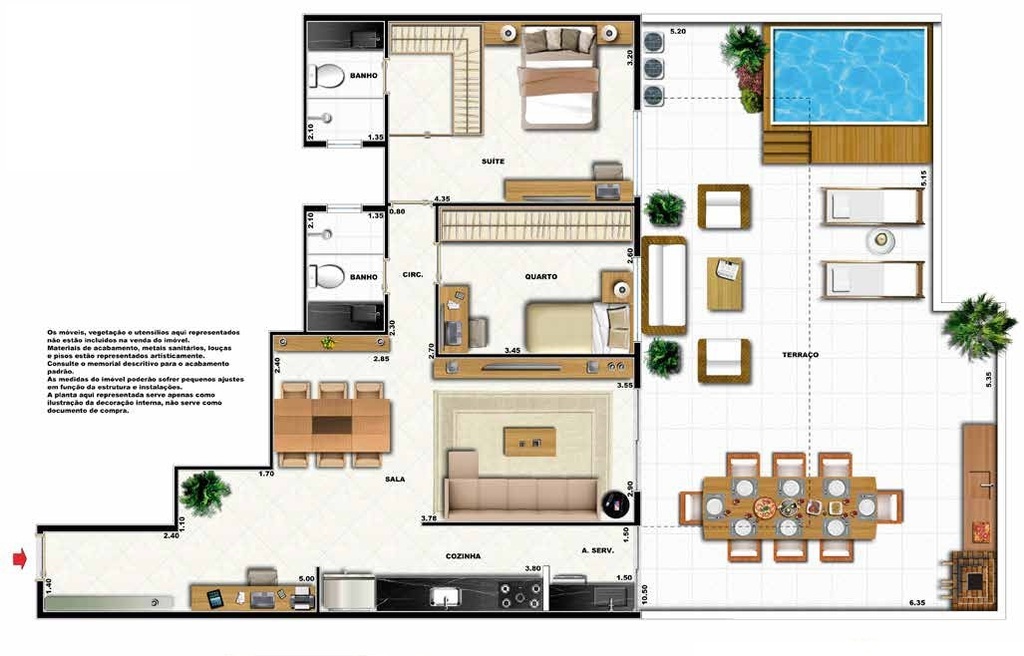 Planta 12 - 2 dorm 156 64m - garden