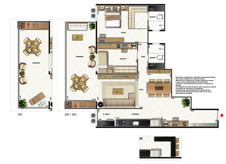 Planta 04 - 2 dorm 96 88m