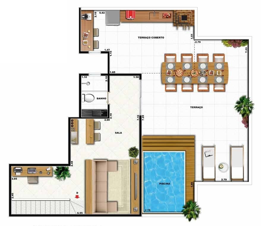 Planta 16 - 2 dorm 191 12m - cobertura duplex - superior