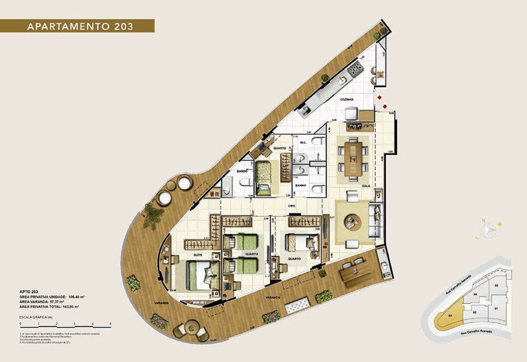 Planta 08 - 3 dorm 163 85m