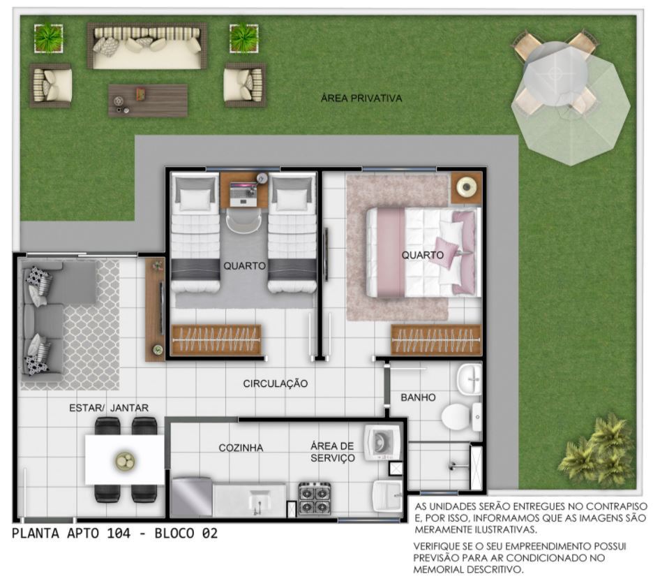 Planta 03 - 2 dorm 41 32m - garden