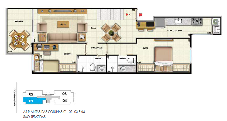 Planta 06 - 2 dorm 140 35m - cobertura duplex - inferior