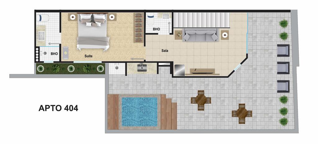 Planta 04 - 4 dorm 166m - cobertura duplex - superior