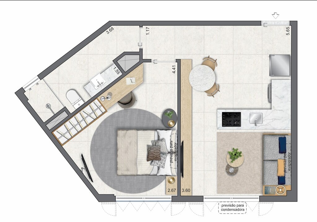 Planta 06 - 1 dorm 41,37m