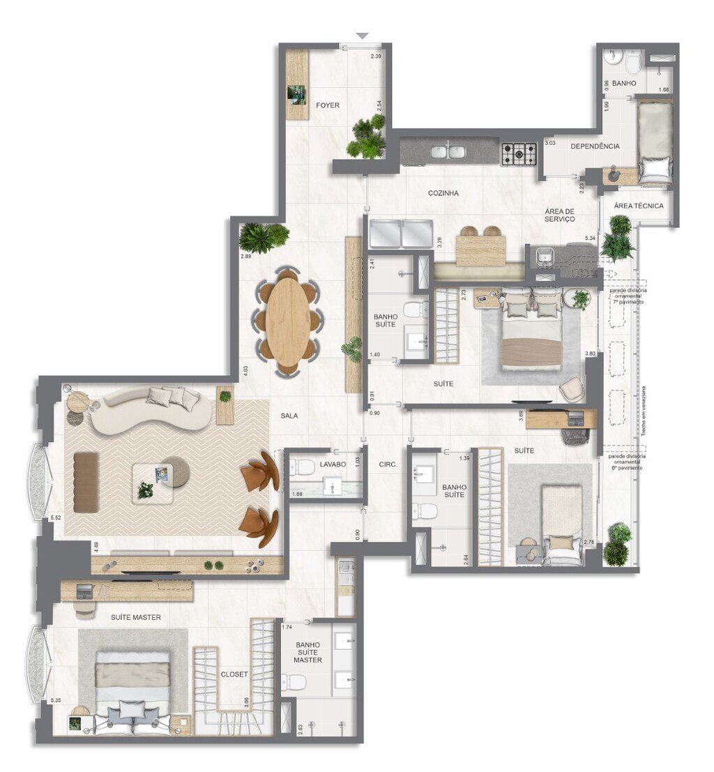 Planta 08 - 3 dorm 158 35m