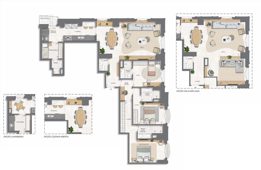 Planta 06 - 3 dorm 155 85m