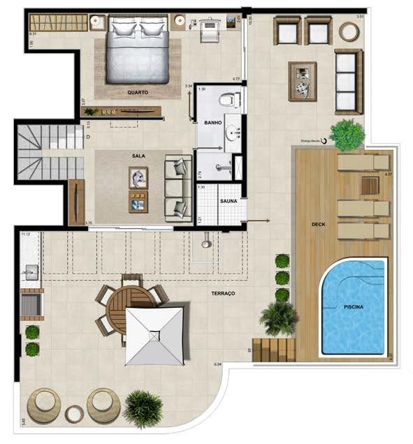 Planta 17 - 5 dorm 247 95m - cobertura duplex - superior