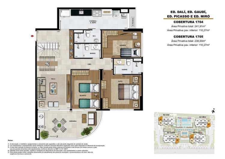 Planta 08 - 4 dorm 241 91m - cobertura