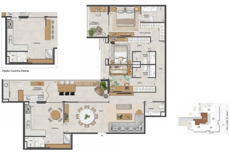 Planta 04 - 3 dorm 158 63m - opo 1