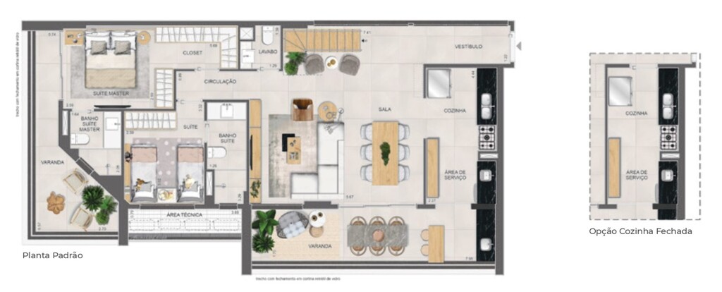 Planta 11 - 3 dorm 238 07m - cobertura duplex - inferior